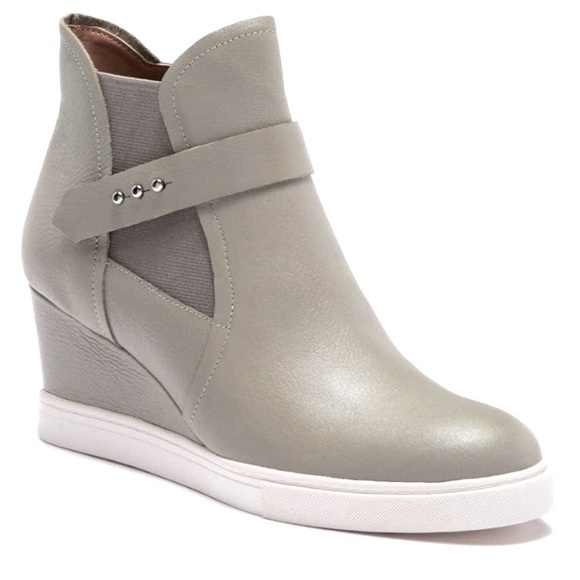 LINEA PAOLO Gray Wedge Sneakers - Picture 2 of 14